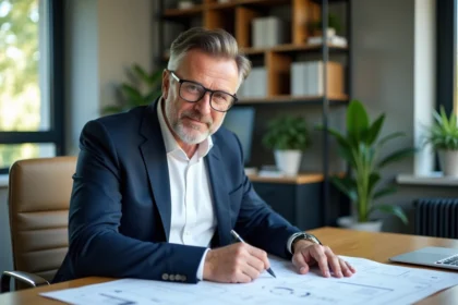 Consultant énergie renouvelable en bureau moderne