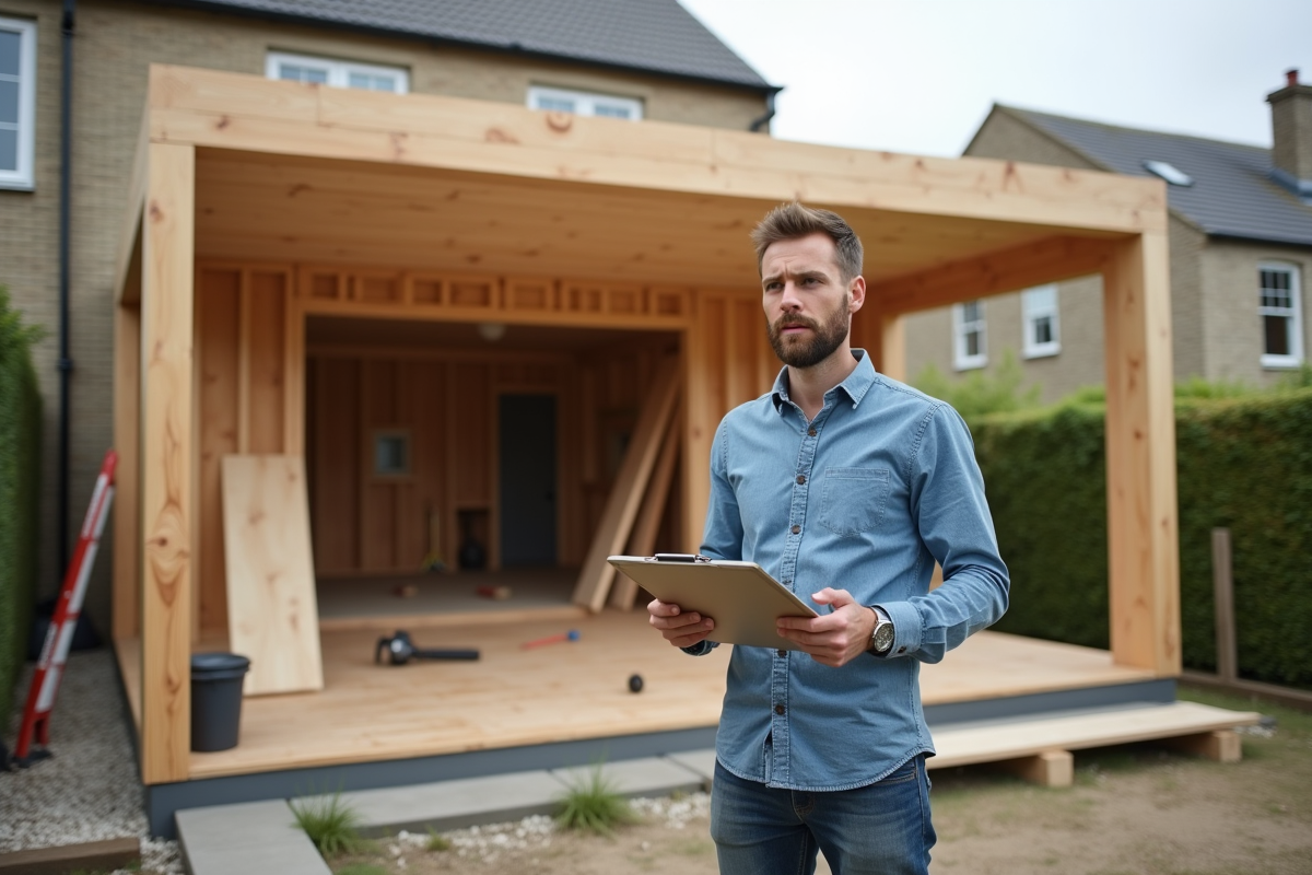 Jeune architecte à côté d